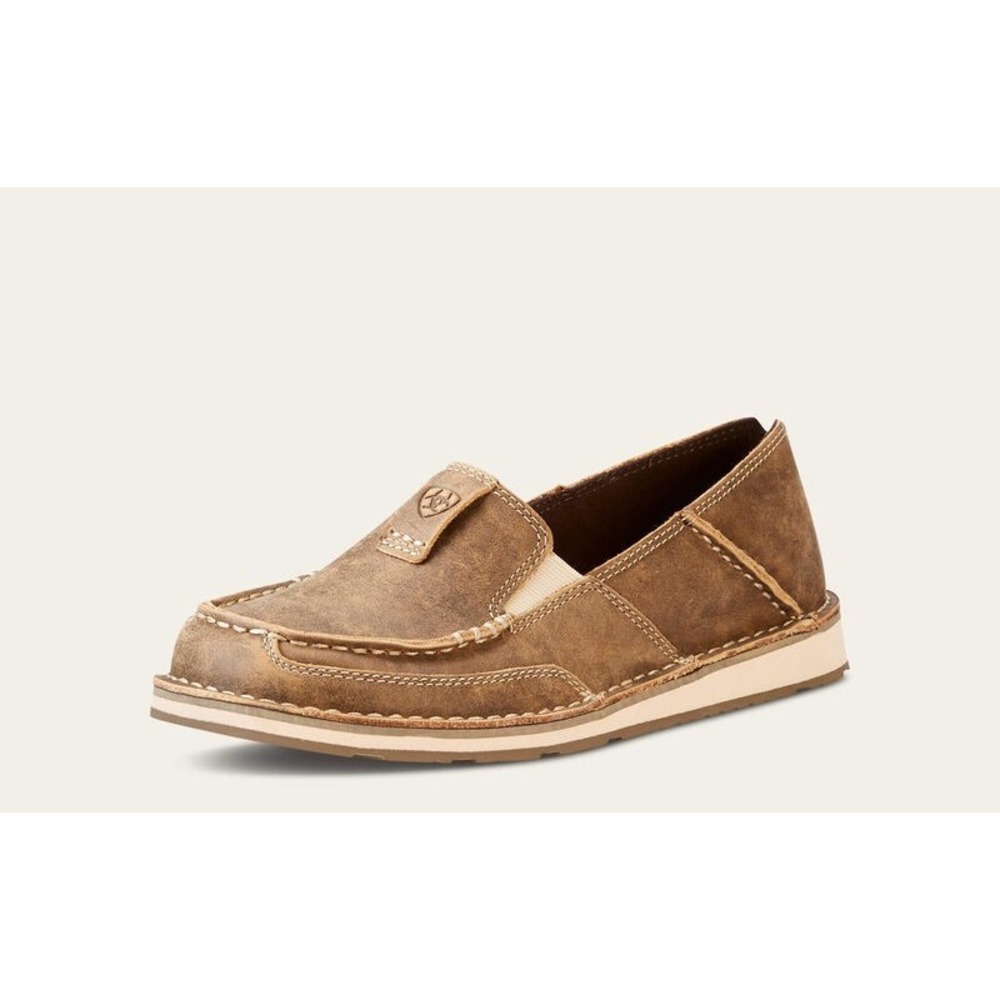 Ariat® (Women's 7.5 B) Cruiser™ Moc-Toe Slip-On Shoes in Brown Bomber - $100